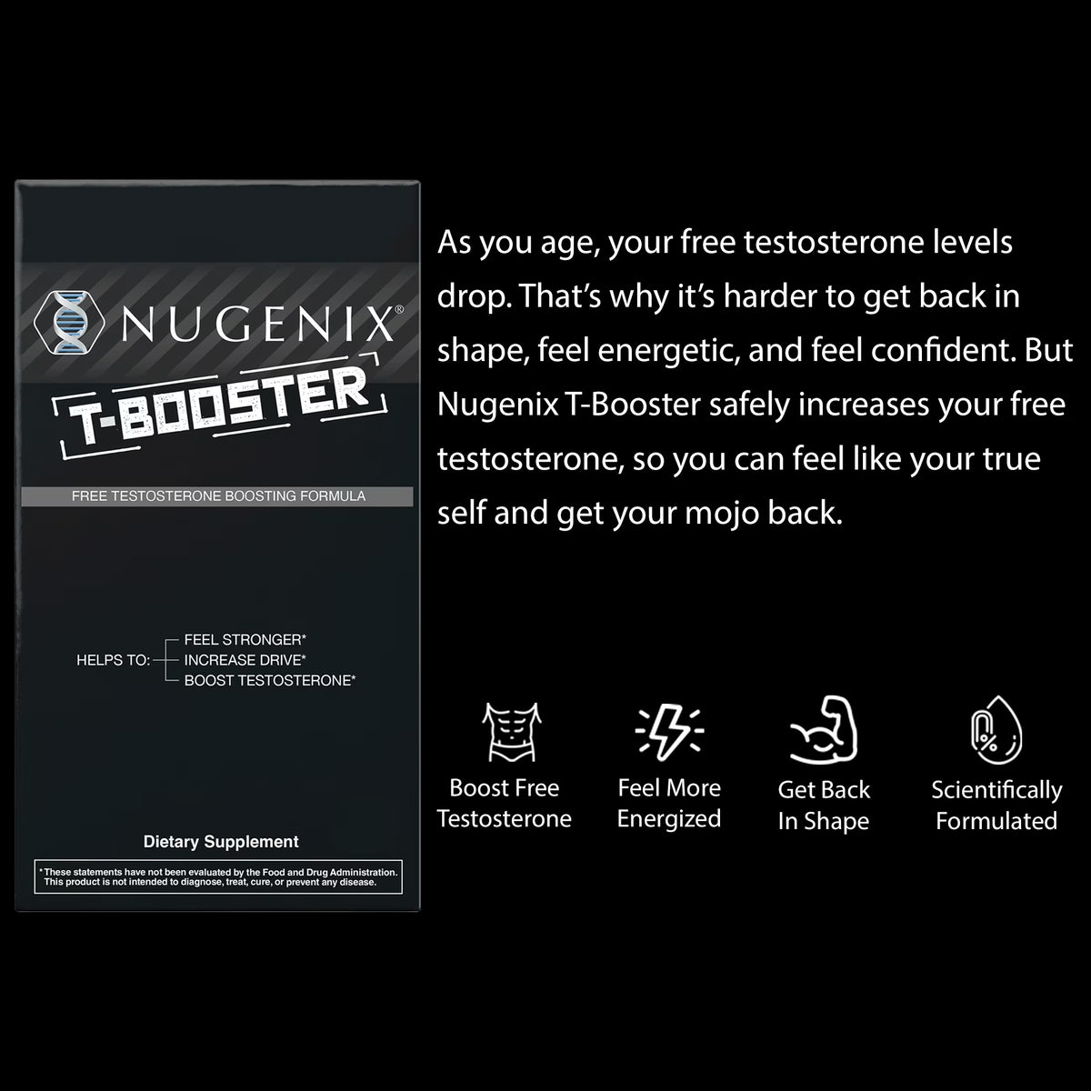 Nugenix Free Testosterone Booster for Men, 30 Count
