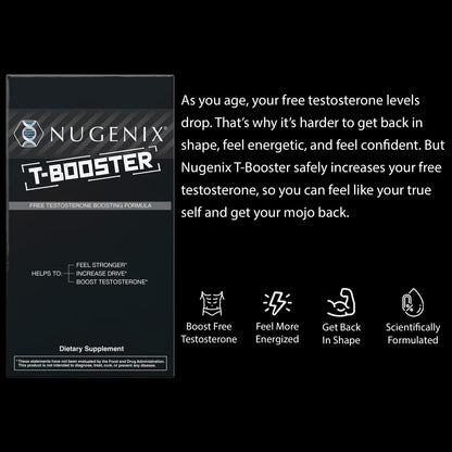 Nugenix Free Testosterone Booster for Men, 30 Count