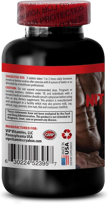 Nitric Oxide Muscle Growth - NITRIC OXIDE SUPPLEMENTS - Nitric Oxide Pills for Men, Alpha-Ketoglutarate, Nitric Oxide Supplement Pills, Nitric Oxide, Muscle Growth, Amino Acids 1 Bottle 60 Tablets