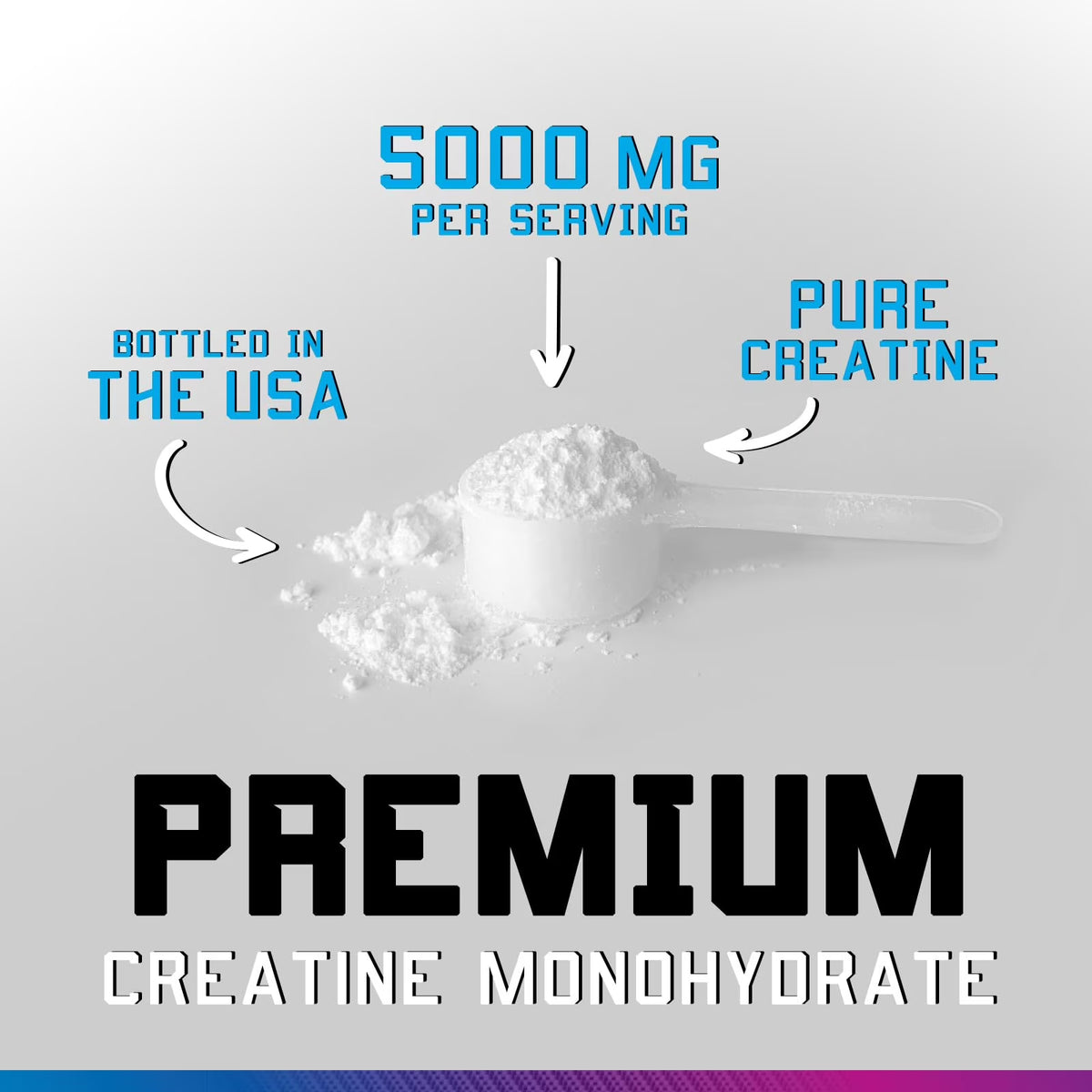SilverOnyx Creatine Monohydrate Powder - Micronized, 5g per Serving, Unflavoured