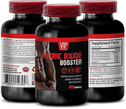 Nitric Oxide Muscle Growth - NITRIC OXIDE SUPPLEMENTS - Nitric Oxide Pills for Men, Alpha-Ketoglutarate, Nitric Oxide Supplement Pills, Nitric Oxide, Muscle Growth, Amino Acids 1 Bottle 60 Tablets