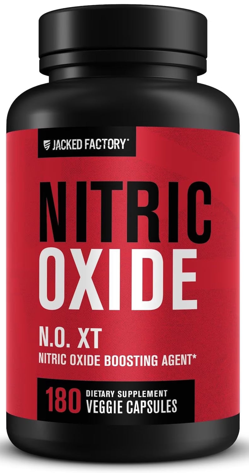 Jacked Factory N.O. XT - Nitric Oxide Booster with Nitrosigine, L-Citrulline & L-Arginine, 180 Capsules