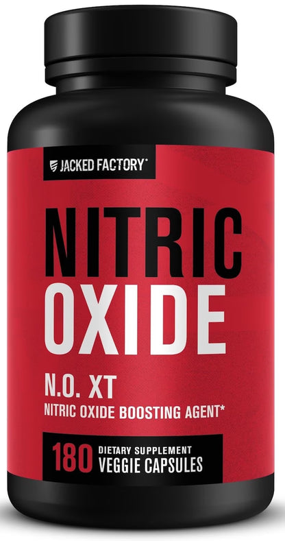 Jacked Factory N.O. XT - Nitric Oxide Booster with Nitrosigine, L-Citrulline & L-Arginine, 180 Capsules