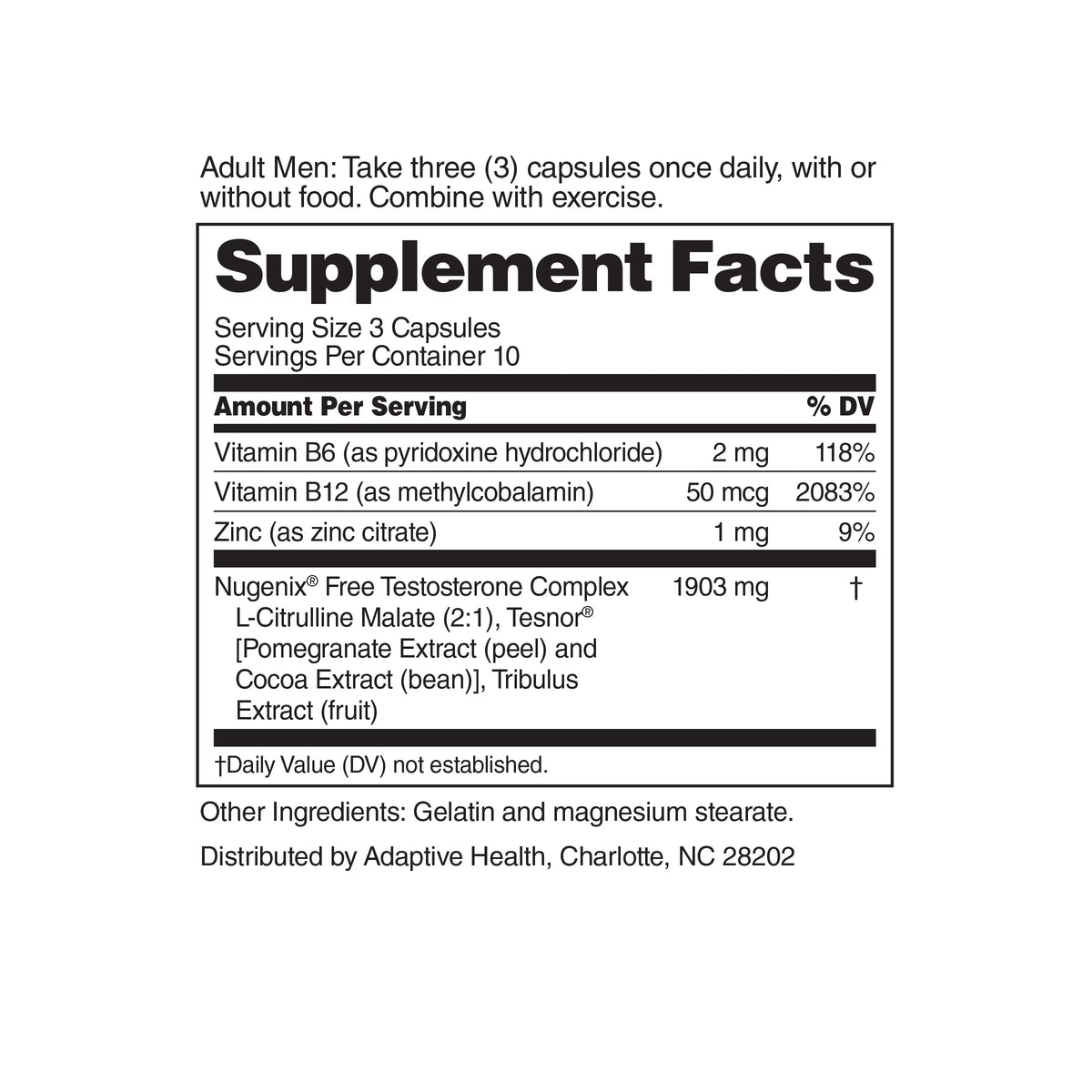 Nugenix Free Testosterone Booster for Men, 30 Count