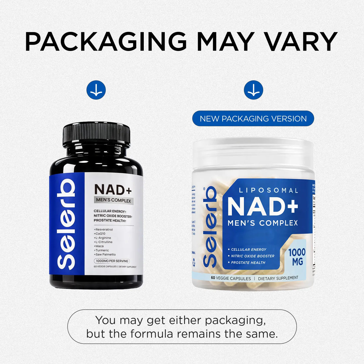 Selerb NAD+ Supplement for Men with NMN - Liposomal Complex with Trans-Resveratrol, Coq10, Maca & Ashwagandha - Supports Cellular Renewal, Energy & Performance - 60 Capsules Dietary Healthcare Vitamins