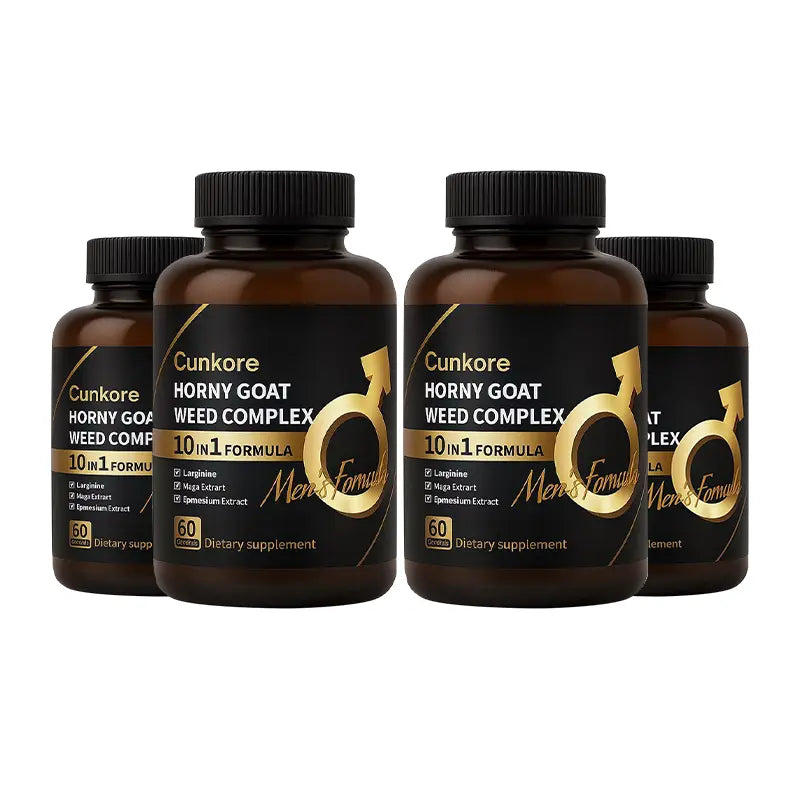 Cunkore NEW 10-In-1 Goat Weed Complex Nitric Oxide Booster 60Ct Natural Dietary Capsules, Libido Enhancer, Workout & Fitness Endurance Supplement, Energy Boost, Supports Blood Circulation, Prostate, Cellular Health & Healthcare